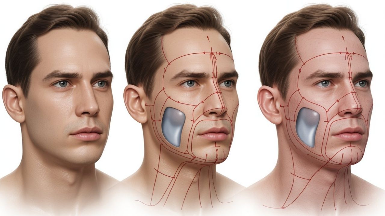 Titanium Facial Implants Before and After Surgery
